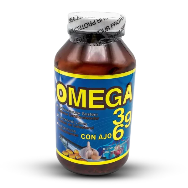 Suplemento Omega 3,6,9 Con Ajo 200 Cápsulas blandas